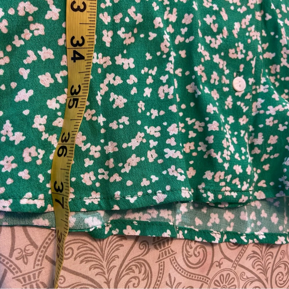 Seraphine Maternity Green White Floral Ditsy Midi Babydoll Tie Dress Size 6 - Picture 5 of 13